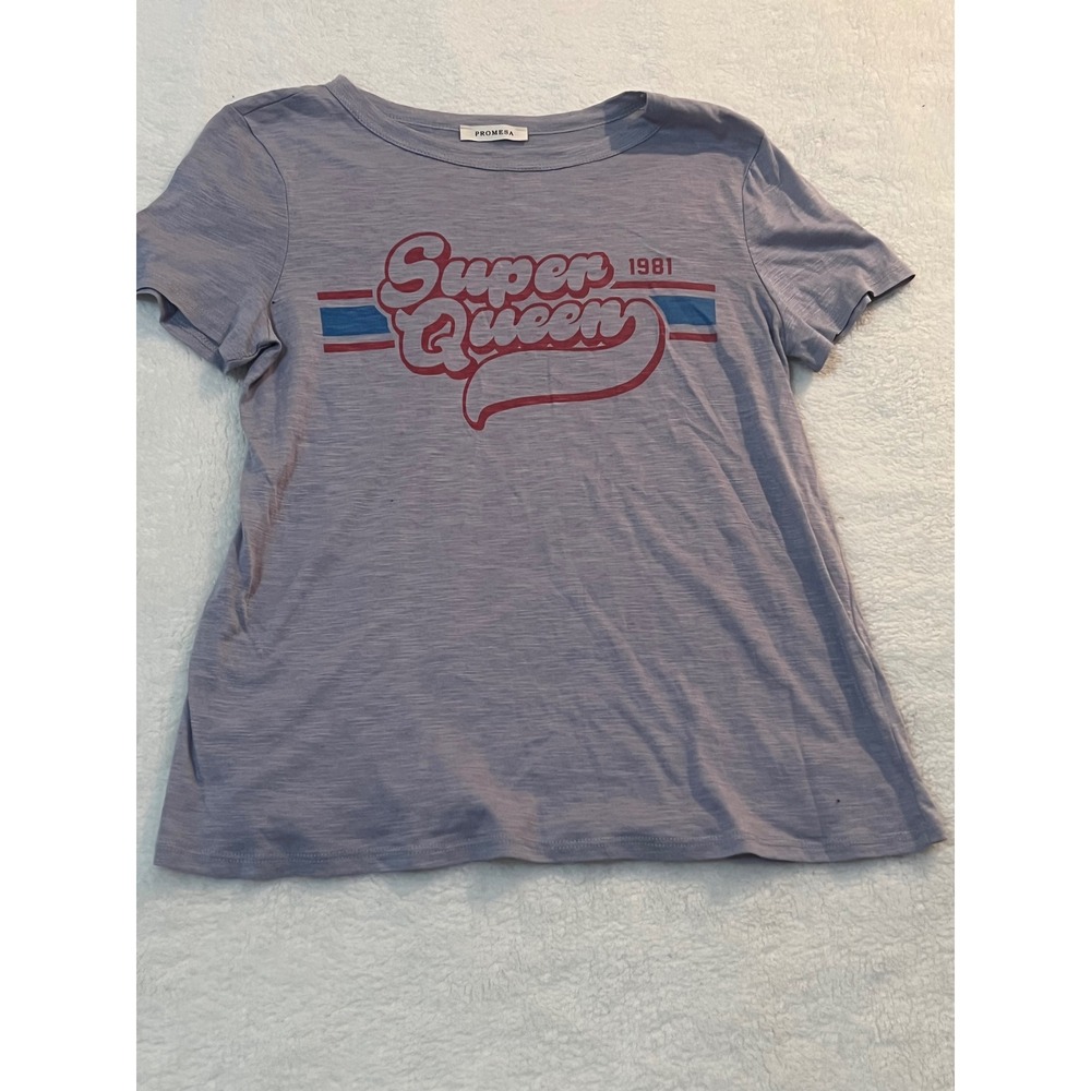 Promesa Womens Super Queen 1981 Graphic Tee Purple Short Sleeve Small
